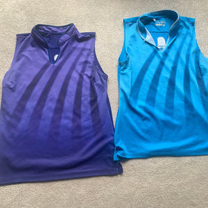 Two Medium Purple, Blue Under Armour Golf Polo